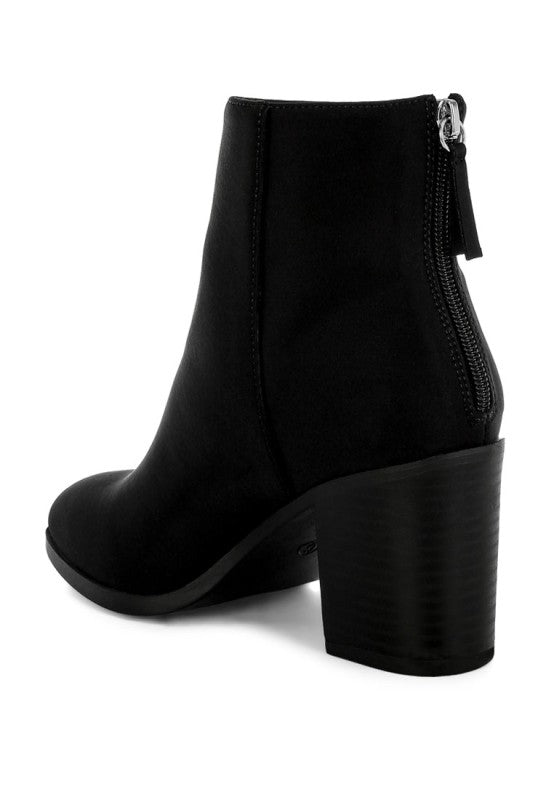 Veyara Lycra Block Heel Ankle Boots - Tigbul's Variety Fashion Shop