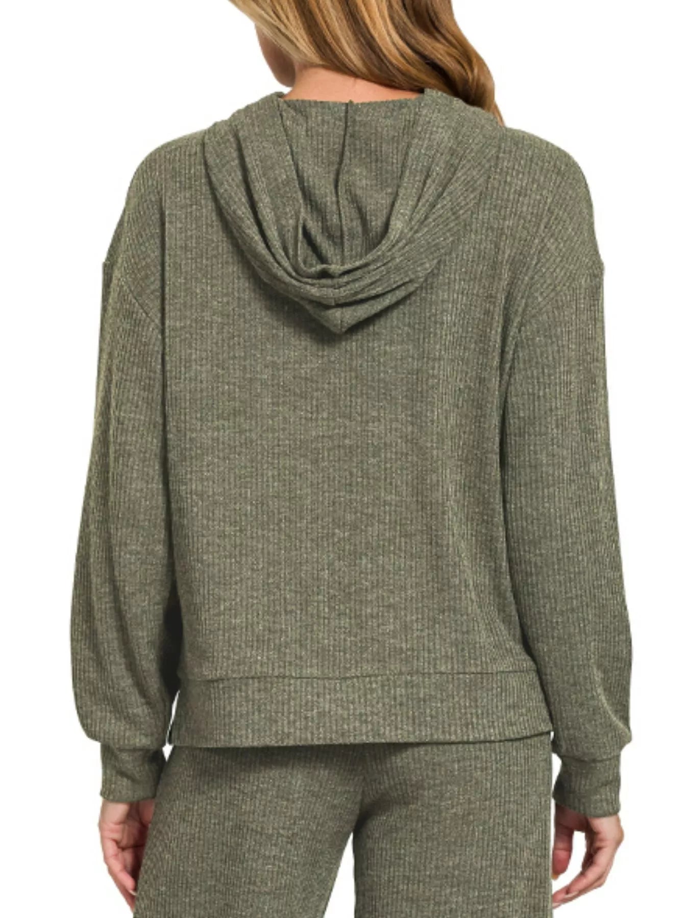 Zenana Drop Shoulder Ribbed Crop Hoodie - Tigbul's Variety Fashion Shop