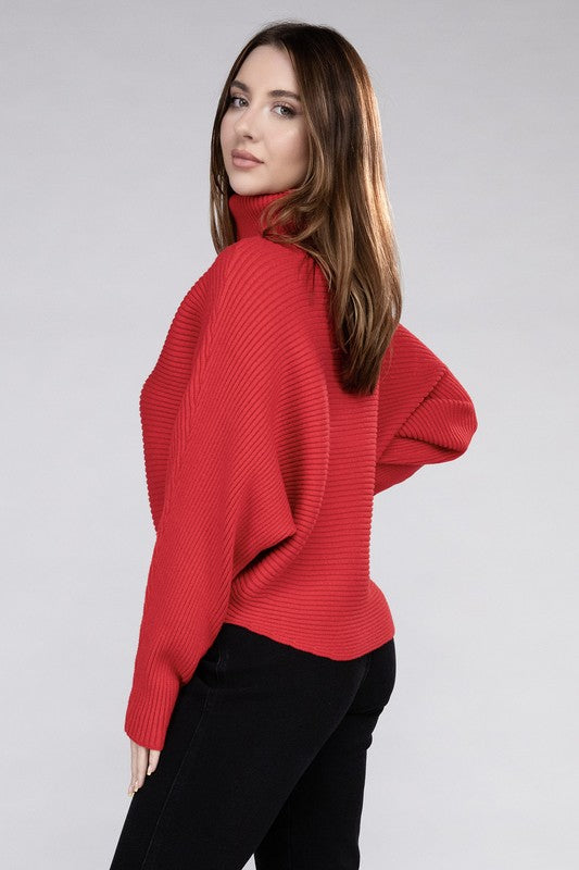 Viscose Dolman Sleeve Turtleneck Sweater - Tigbul's Variety Fashion Shop