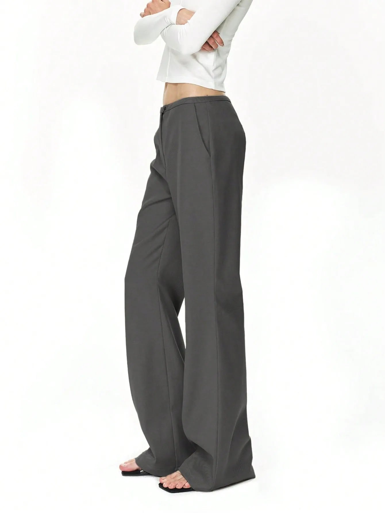 High Waist Flare Leg Trousers - Tigbul's Variety Fashion Shop