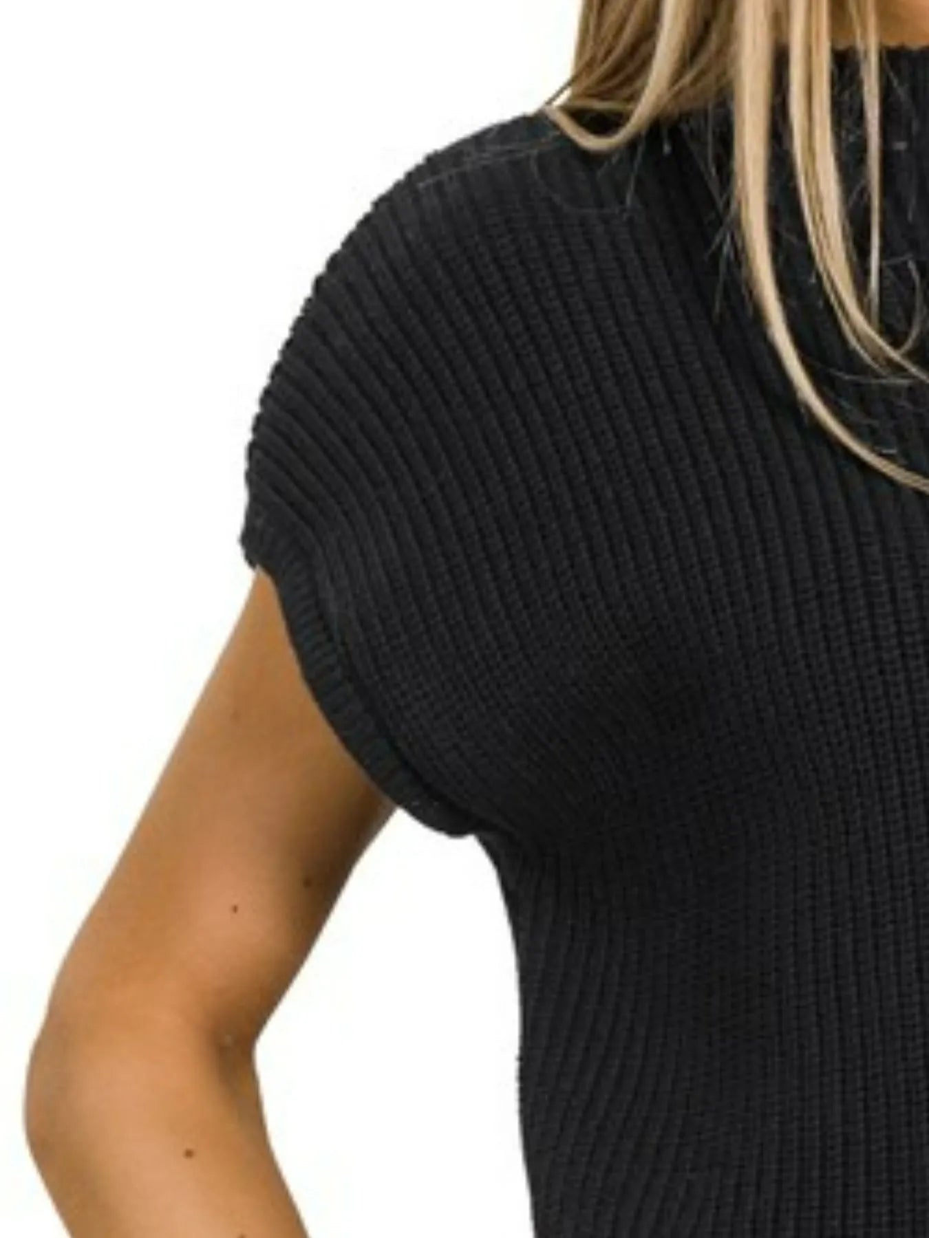 Zenana Mock Neck Short Sleeve Sweater - Tigbul's Variety Fashion Shop