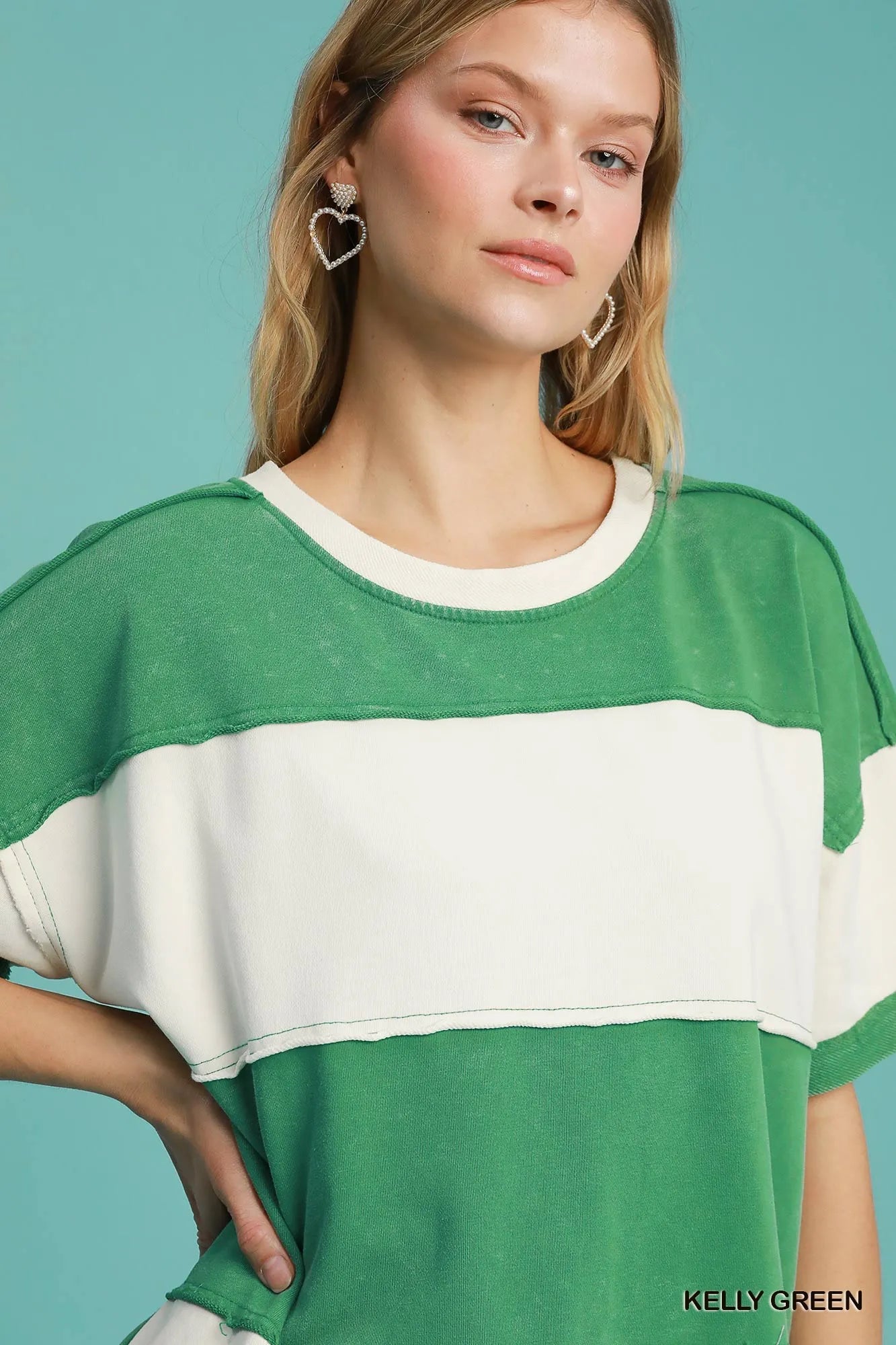 Umgee Mineral Wash ColorBlock Tunic Dress - Tigbul's Variety Fashion Shop