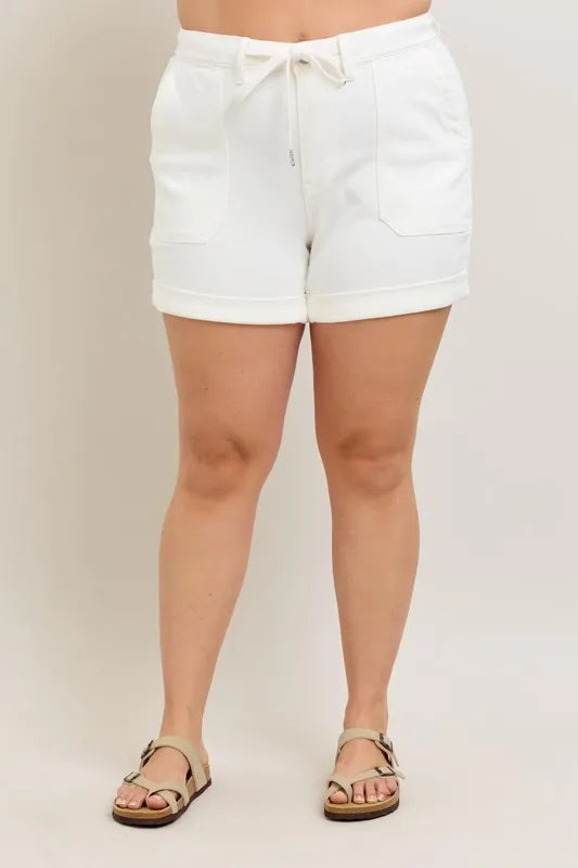Judy Blue Plus Size High Waist Cuff Denim Shorts - Tigbul's Variety Fashion Shop
