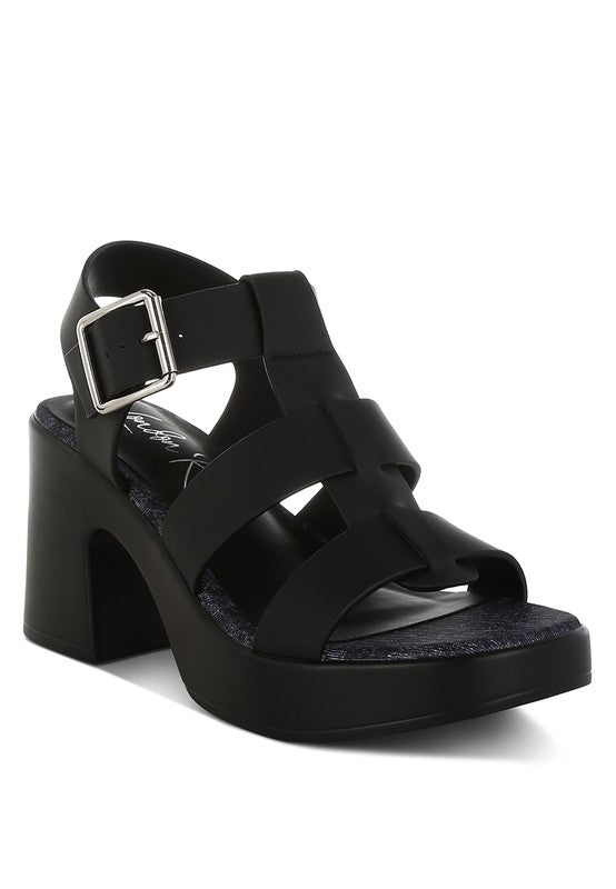 Avalon Chunky Pin Buckle Platform Heels - Tigbul's Variety Fashion Shop