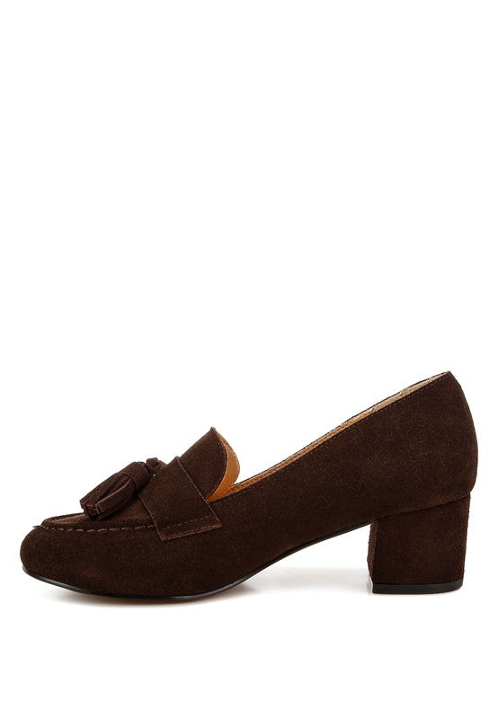 Aloha Tassels Detail Genuine Suede Loafers - Tigbul's Variety Fashion Shop
