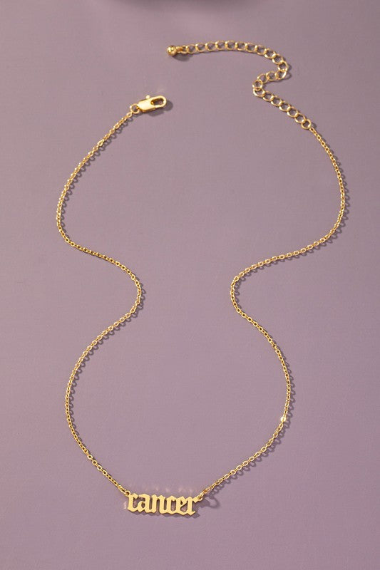 Laser cut zodiac sign pendant necklace - Tigbul's Variety Fashion Shop