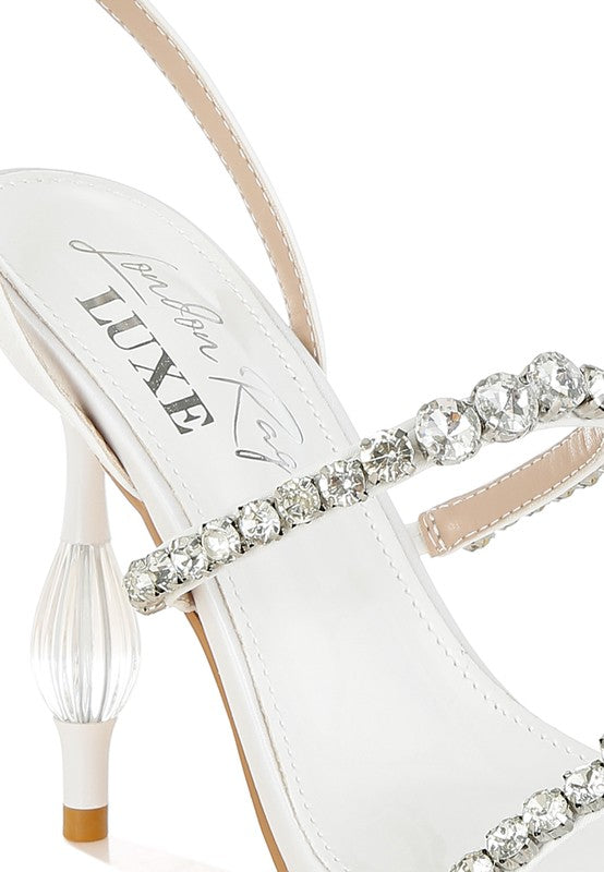 Aragon Diamante Embellished Fantasy Heel Sandals - Tigbul's Variety Fashion Shop