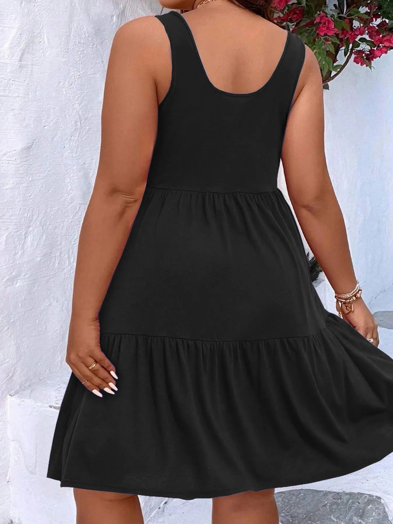 Plus Size Tiered Scoop Neck Tank Dress - Tigbul's Variety Fashion Shop
