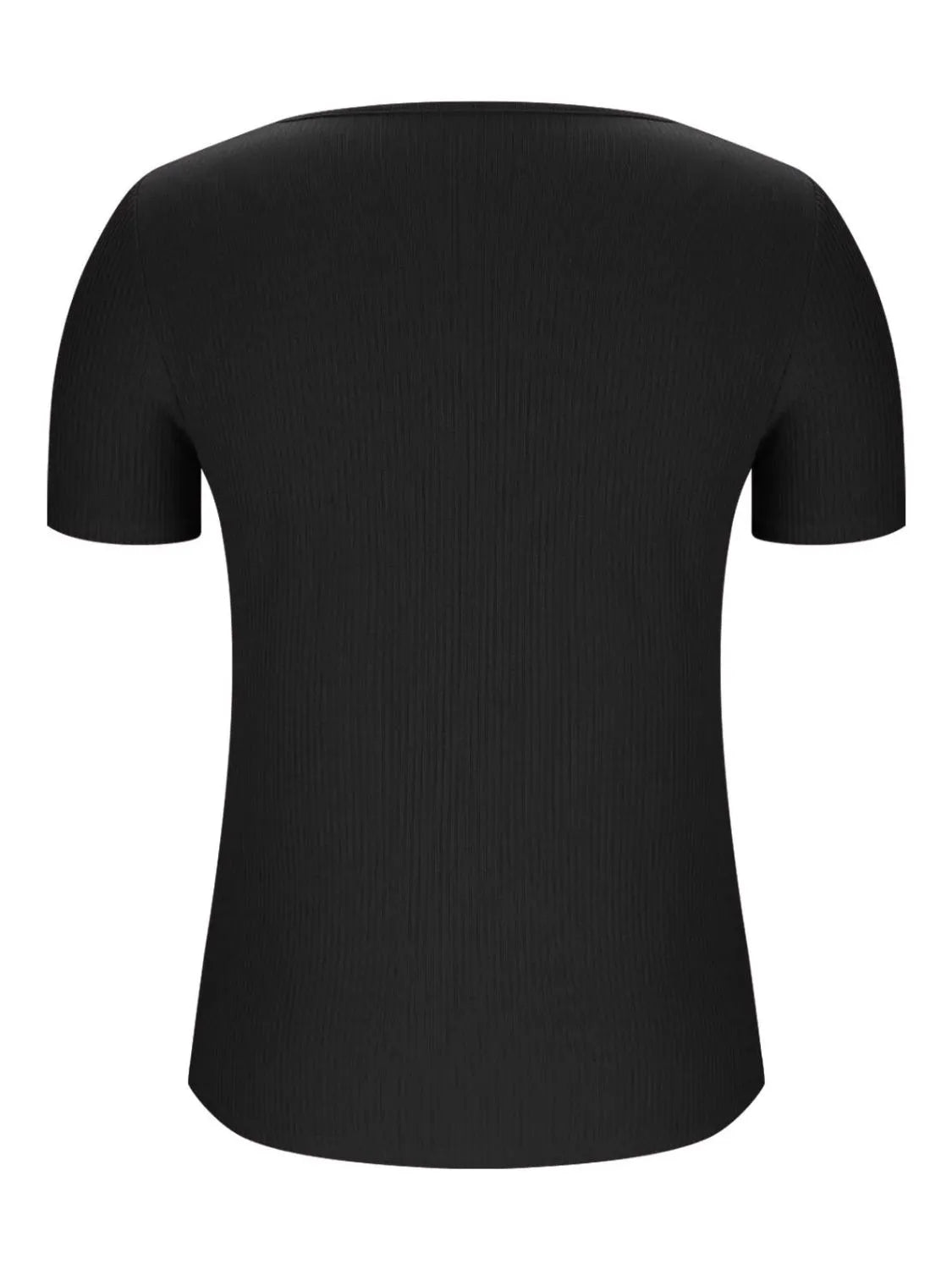 Solid V-Neck Short Sleeve T-Shirt - Tigbul's Variety Fashion Shop