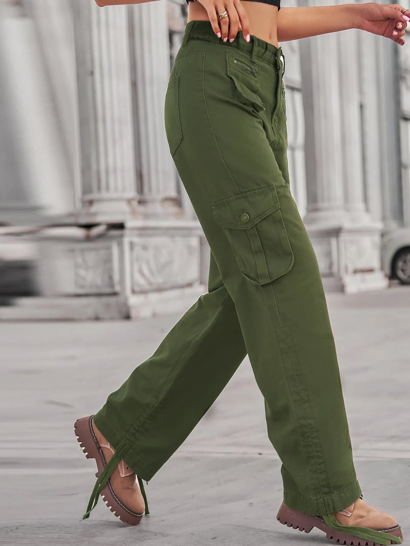 Drawstring Cargo Jeans - Tigbul's Variety Fashion Shop