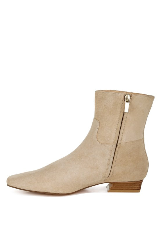 Hakra Flared Heel Suede Boots - Tigbul's Variety Fashion Shop