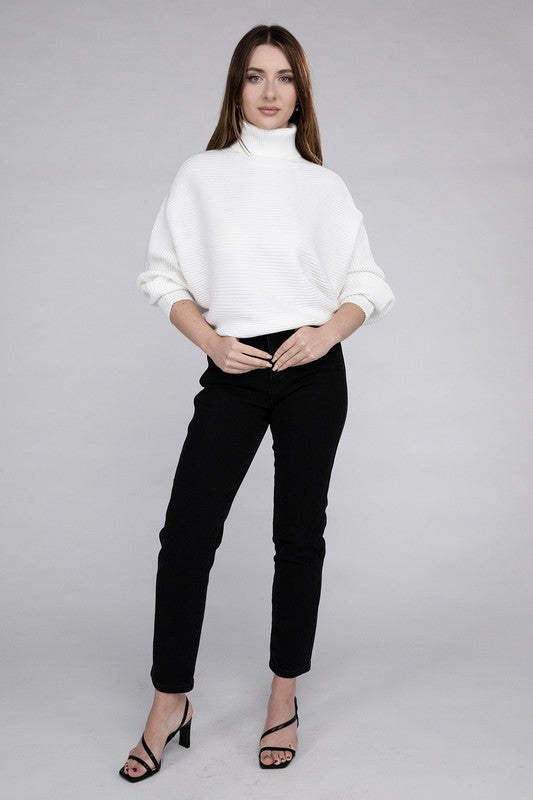 Viscose Dolman Sleeve Turtleneck Sweater - Tigbul's Variety Fashion Shop