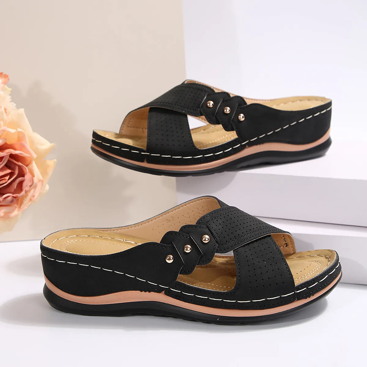 Crisscross Open Toe Wedge Sandals - Tigbul's Variety Fashion Shop