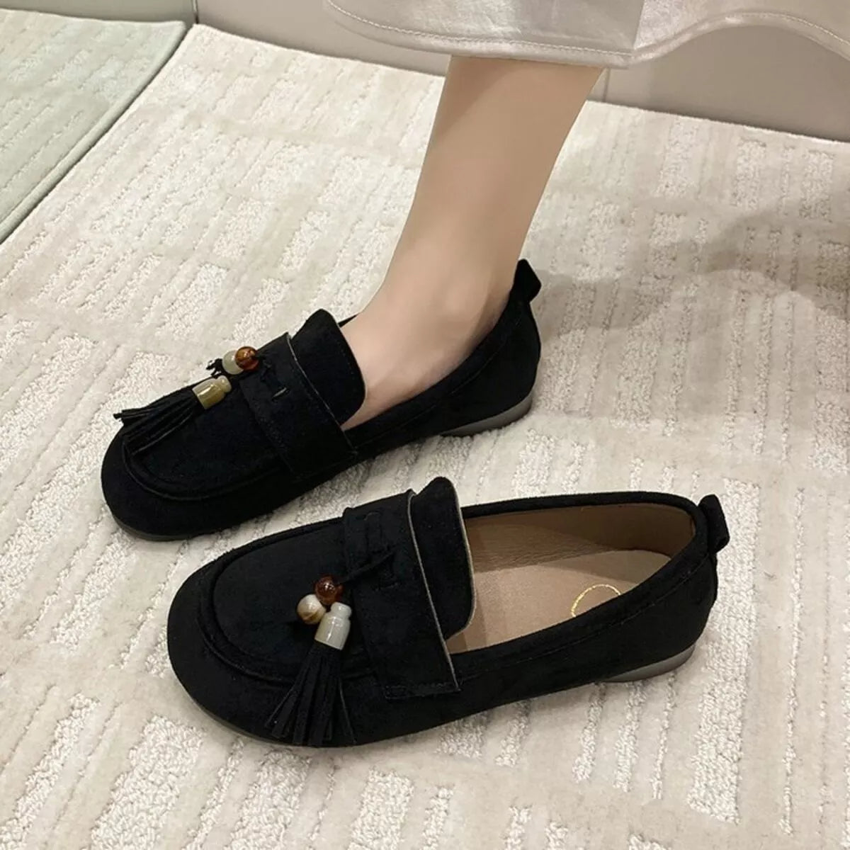 Tassel Round Toe Slip-Ons - Tigbul's Variety Fashion Shop