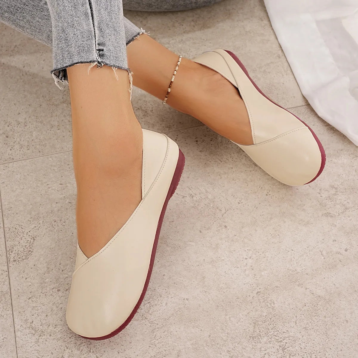 Round Toe Flats Slip-Ons - Tigbul's Variety Fashion Shop