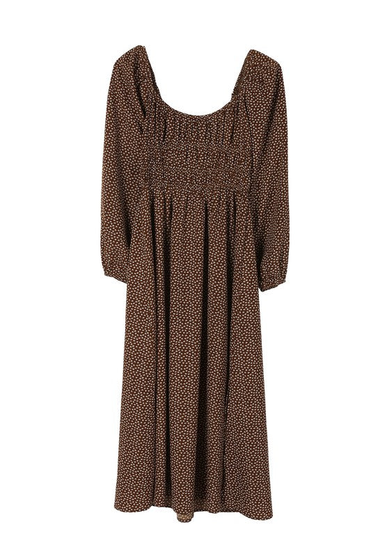 Square neck vintage puff dress - Tigbul's Variety Fashion Shop