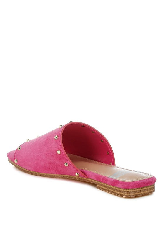 Odalia Soft Suede Leather Studded Flats - Tigbul's Variety Fashion Shop