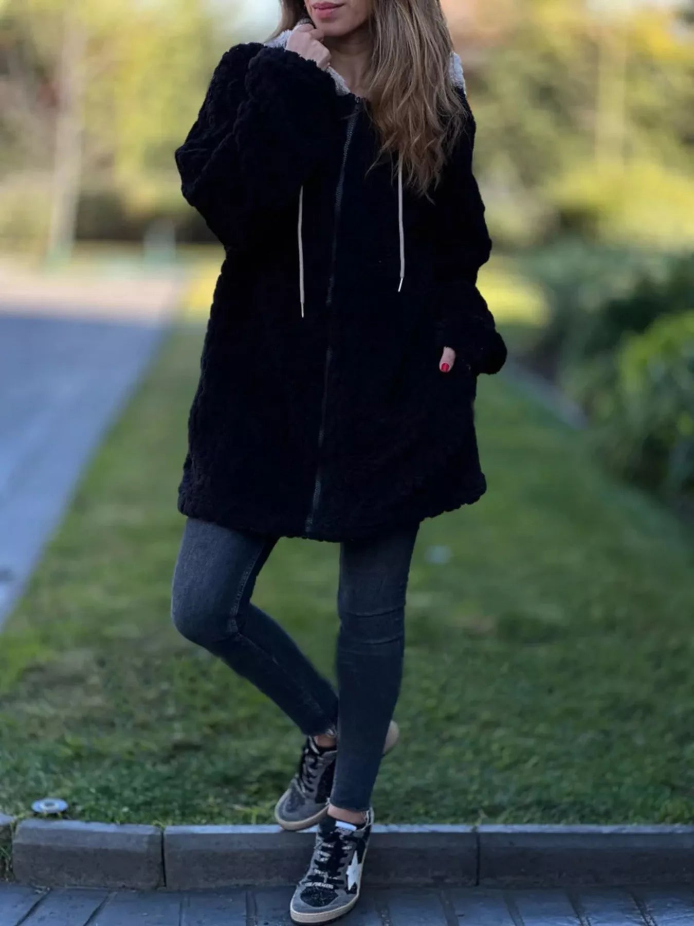 Full Size Zip Up Long Sleeve Fleece Jacket Plus Size - Tigbul's Variety Fashion Shop