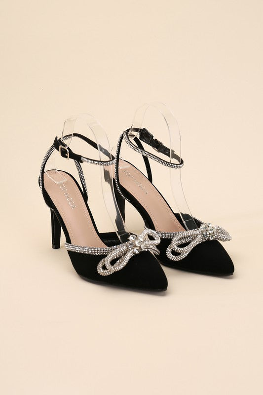 Double Bow Ankle Strap High Heel Sandals - Tigbul's Variety Fashion Shop