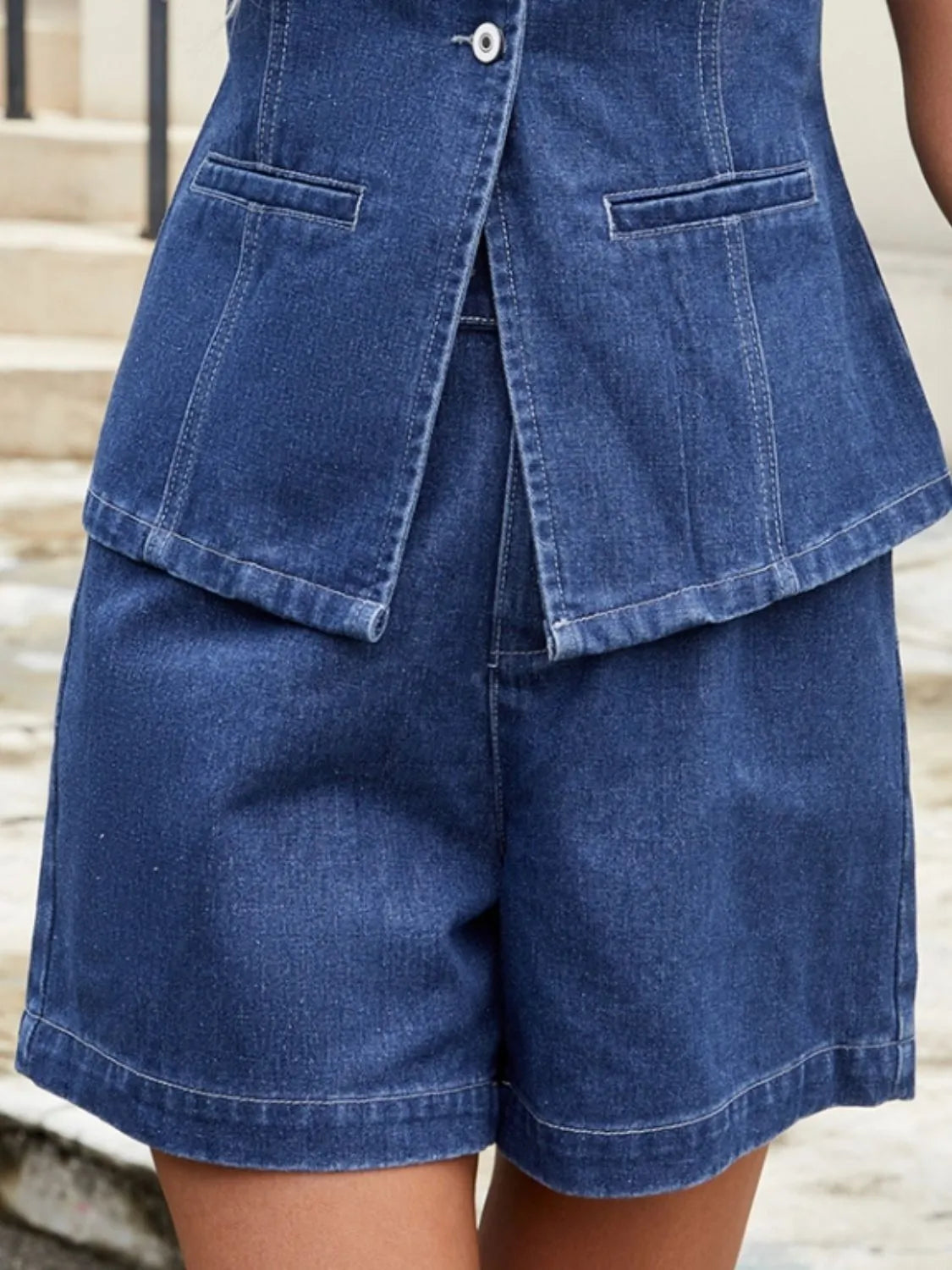 High-Waisted Denim Shorts - Tigbul's Variety Fashion Shop