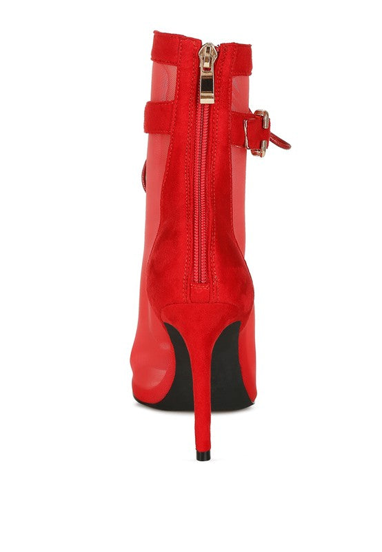 Cabernet Mesh & Microfiber Stiletto Boots - Tigbul's Variety Fashion Shop