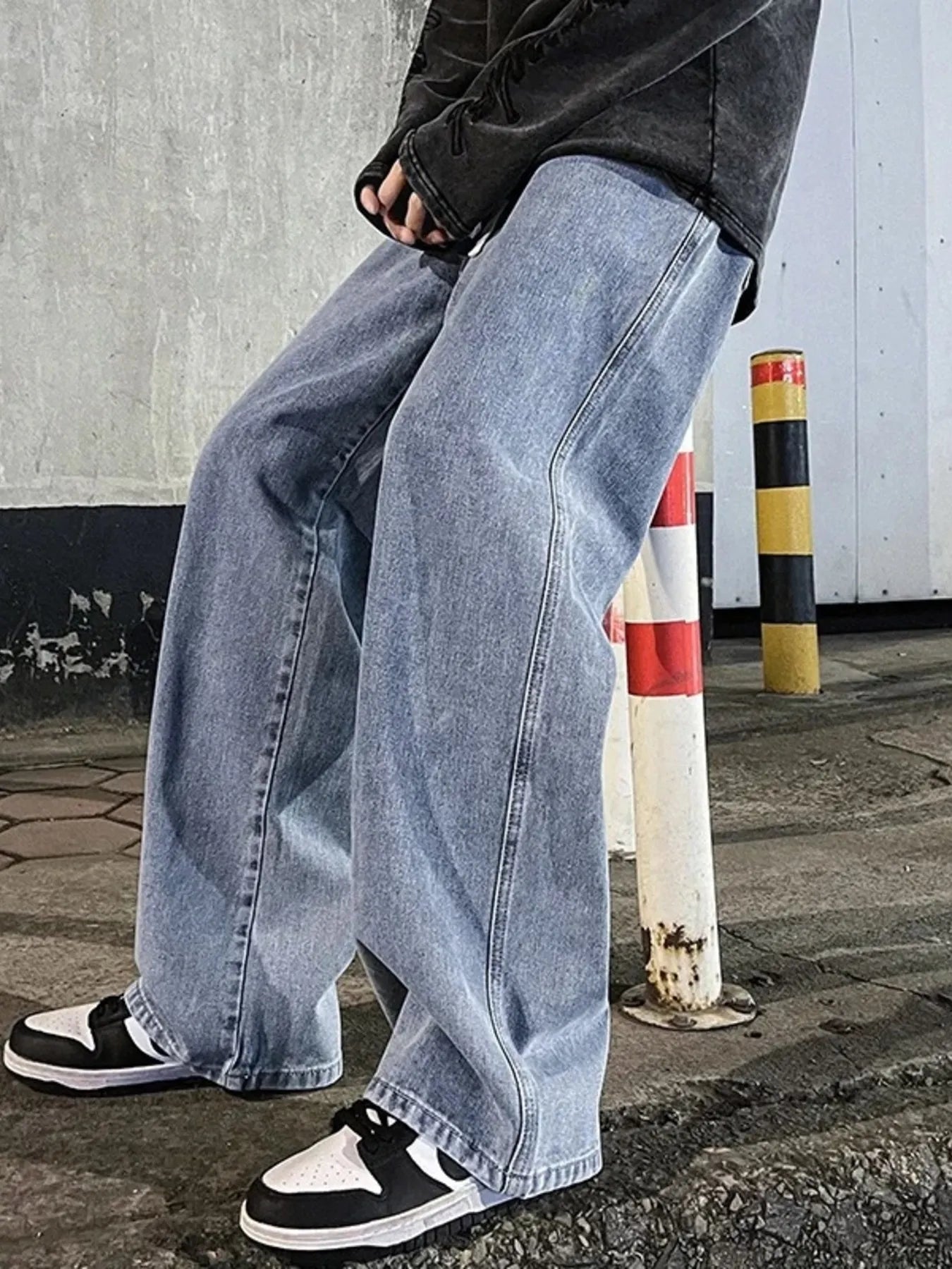 Men's Full Size Drawstring Wide Leg Jeans Plus Size - Tigbul's Variety Fashion Shop