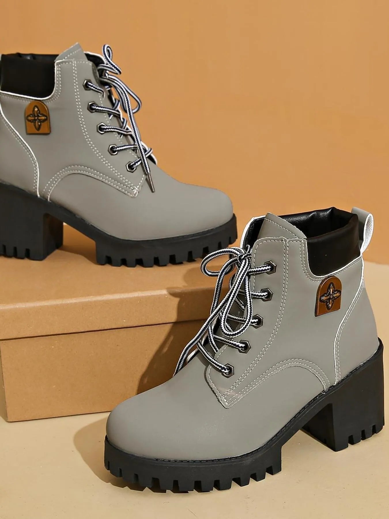 Lace Up Block Heel Boots - Tigbul's Variety Fashion Shop
