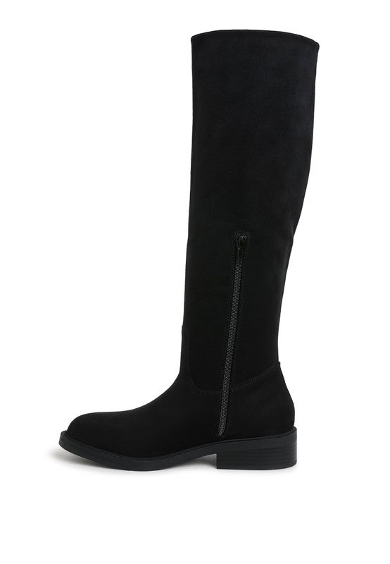 Chiru Round Toe Microfiber Calf Boots - Tigbul's Variety Fashion Shop