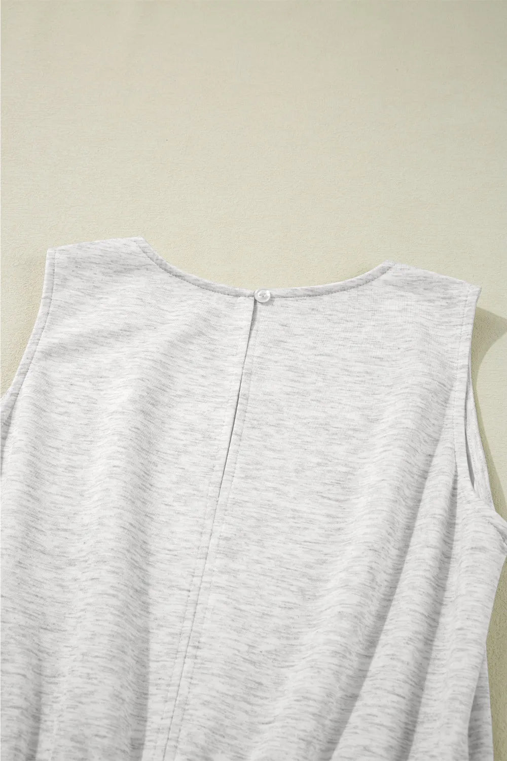 Solid Color Crew Neck Drawstring High Waist Sleeveless Jumpsuit - Tigbul's Variety Fashion Shop