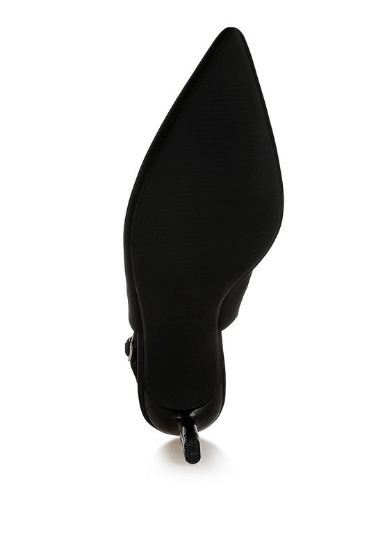 Vinca Satin Pointed Toe Slingbacks - Tigbul's Variety Fashion Shop