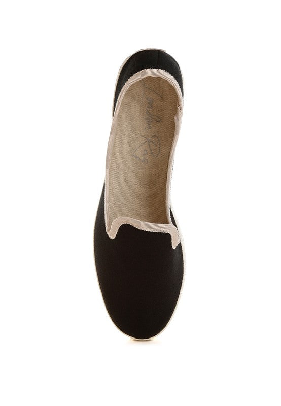 Moshka Round Toe Canvas Slip-On Loafers - Tigbul's Variety Fashion Shop