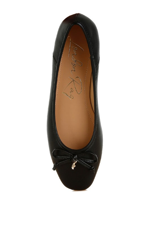 Enchanted Faux Leather Casual Ballerinas - Tigbul's Variety Fashion Shop