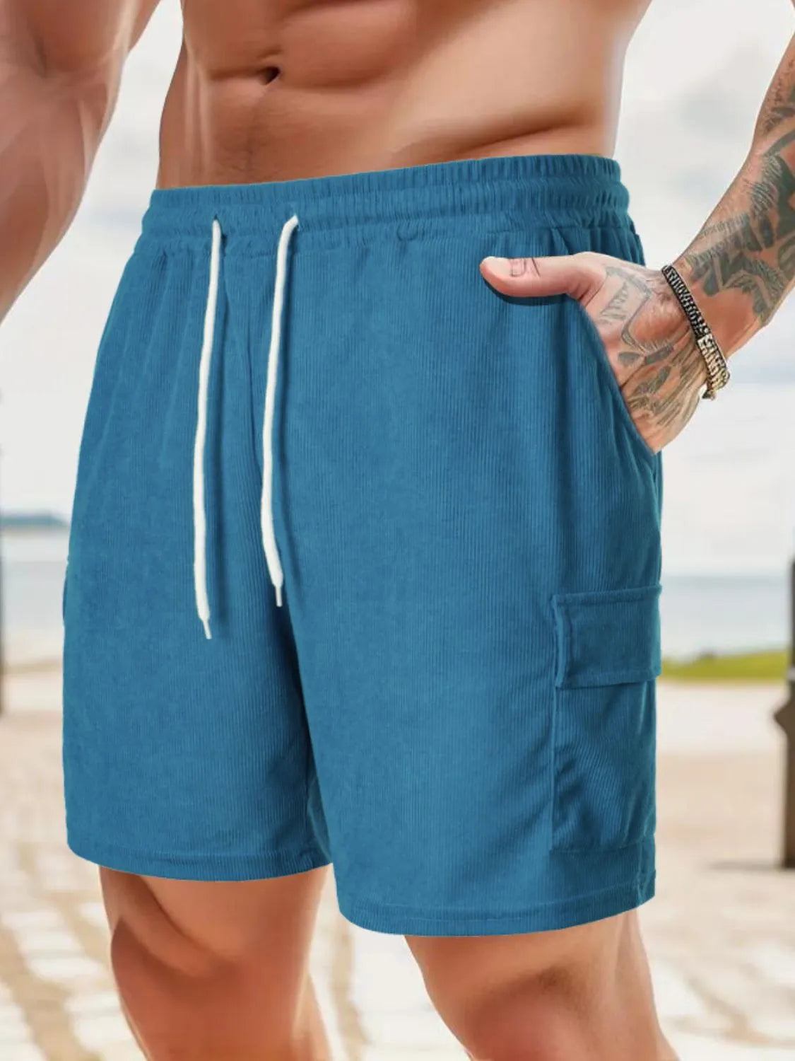 Men's Drawstring Shorts with Pockets - Tigbul's Variety Fashion Shop