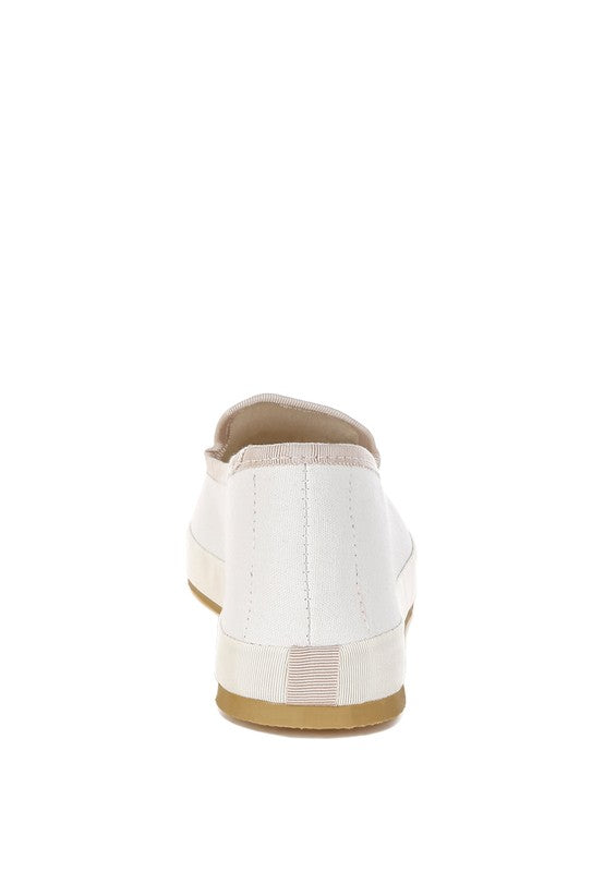 Moshka Round Toe Canvas Slip-On Loafers - Tigbul's Variety Fashion Shop