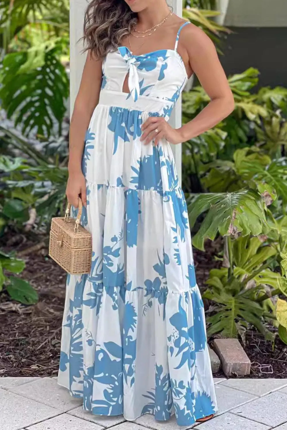 Cut-Out Sweetheart Neck Maxi Dress - Tigbul's Variety Fashion Shop