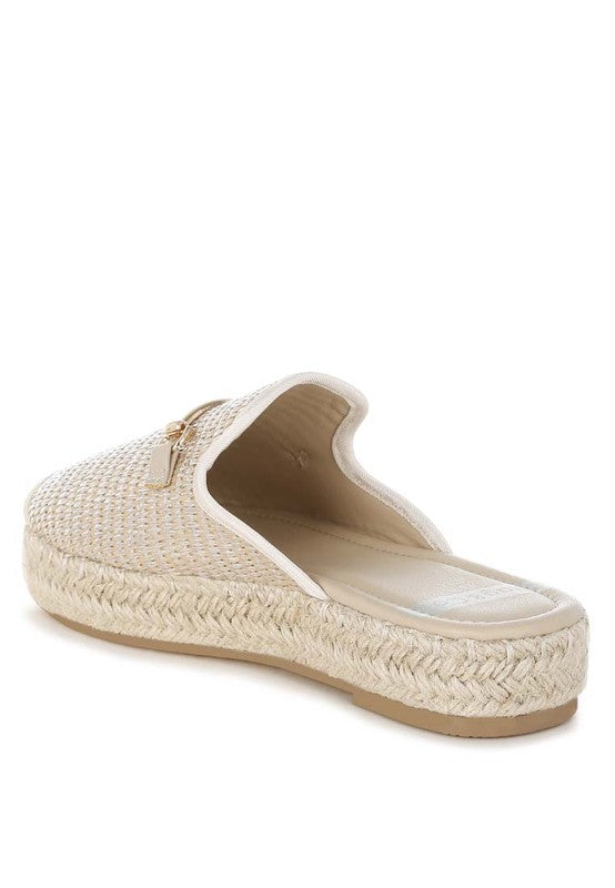 Marama Horsebit Embellished Raffia Mules - Tigbul's Variety Fashion Shop