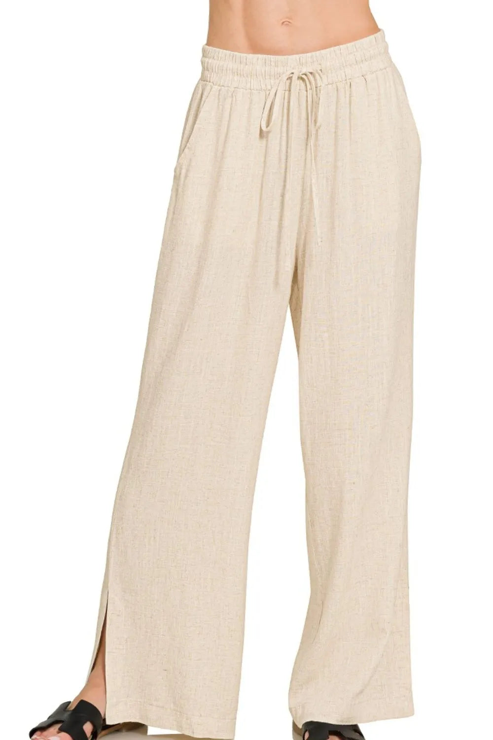 Zenana Linen Drawstring Pants - Tigbul's Variety Fashion Shop