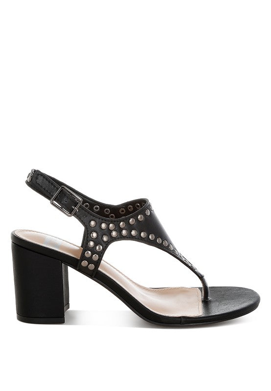 Nerina Studded Genuine Leather Sandals - Tigbul's Variety Fashion Shop