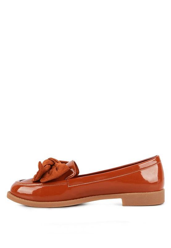 BOWBERRY BOW-TIE PATENT LOAFERS - Tigbul's Variety Fashion Shop