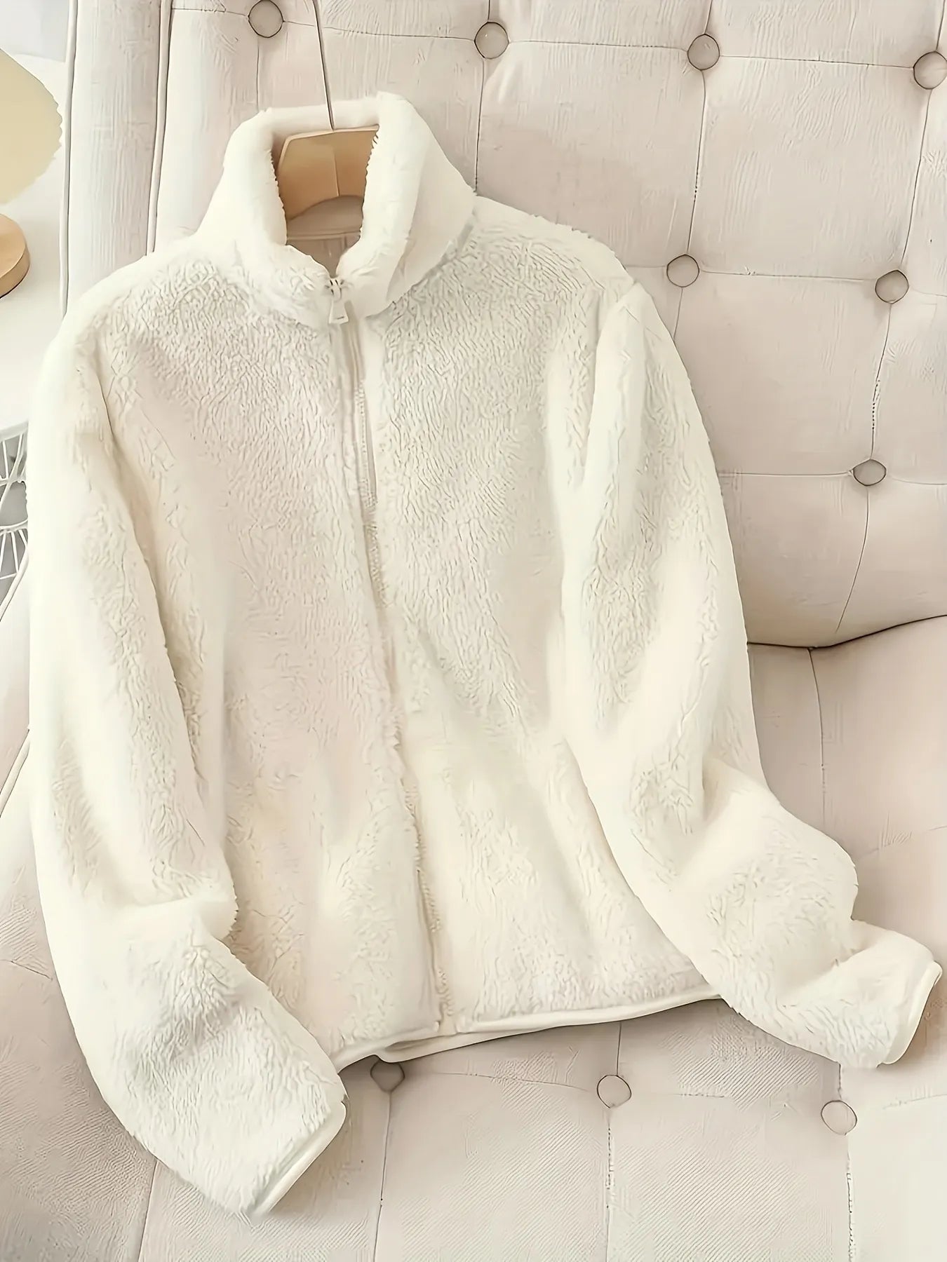 Fleece Long Sleeve Zip-Up Jacket - Tigbul's Variety Fashion Shop