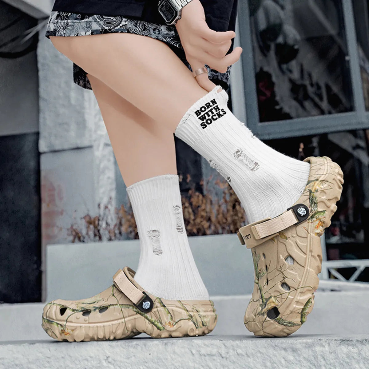 Men's Printed Platform Comfort Clogs Sandals - Tigbul's Variety Fashion Shop