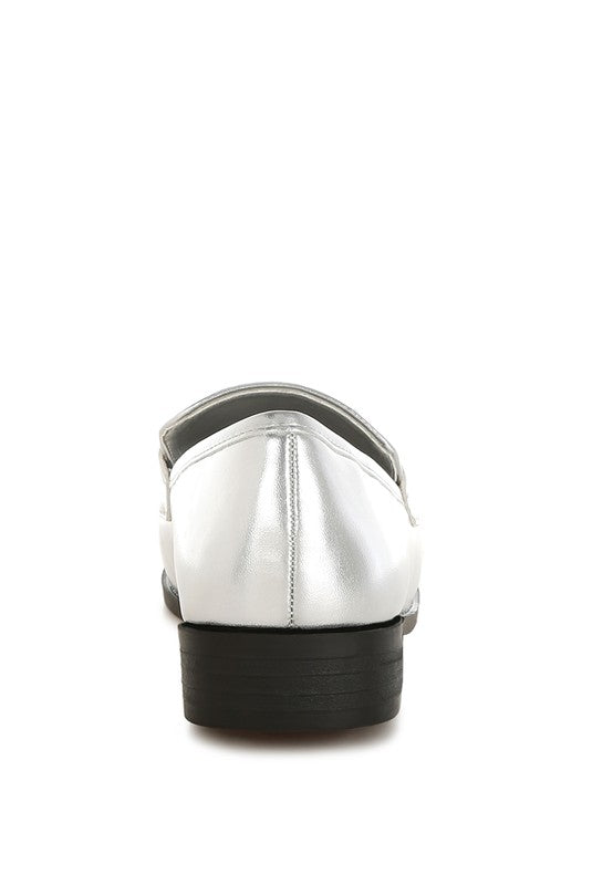 Dendron Diamante Horsebit Metallic Loafers - Tigbul's Variety Fashion Shop