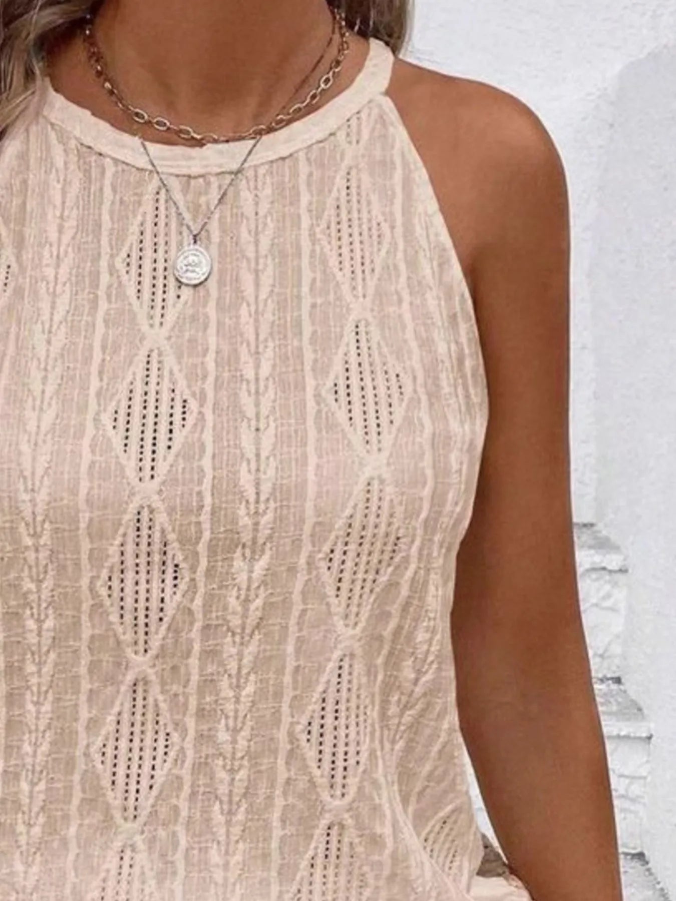 Textured Round Neck Tank - Tigbul's Variety Fashion Shop