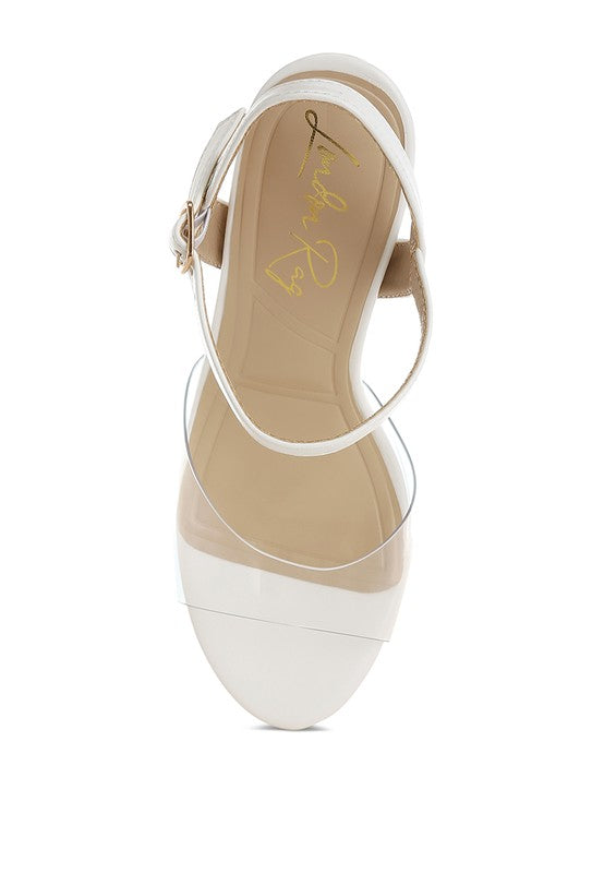 Perta Clear Strap Block Heel Sandals - Tigbul's Variety Fashion Shop