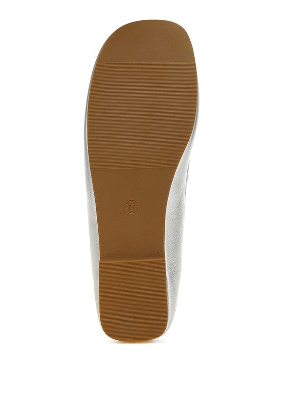 Dama Metallic Pleather Loafers - Tigbul's Variety Fashion Shop