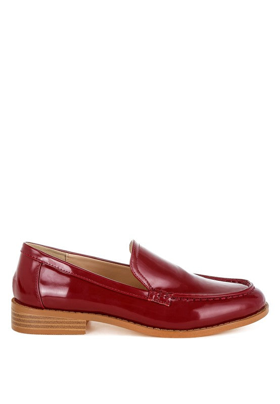 Corleone Pleather Stacked Heel Loafers - Tigbul's Variety Fashion Shop