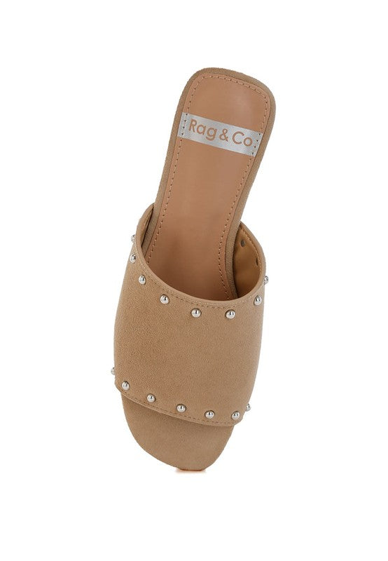 Odalia Soft Suede Leather Studded Flats - Tigbul's Variety Fashion Shop