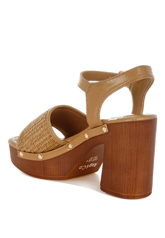 Mazaro Raffia Chunky Sandals - Tigbul's Variety Fashion Shop
