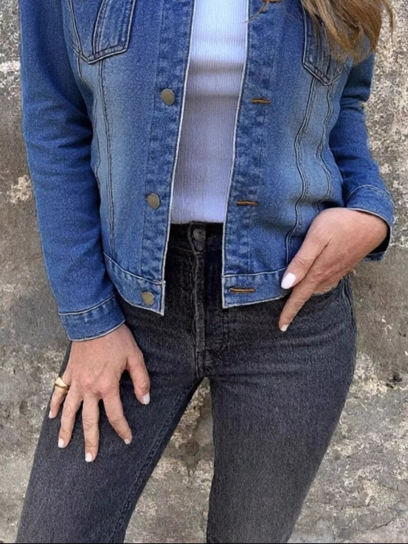 Full Size Button Front Long Sleeve Denim Jacket Plus Size - Tigbul's Variety Fashion Shop