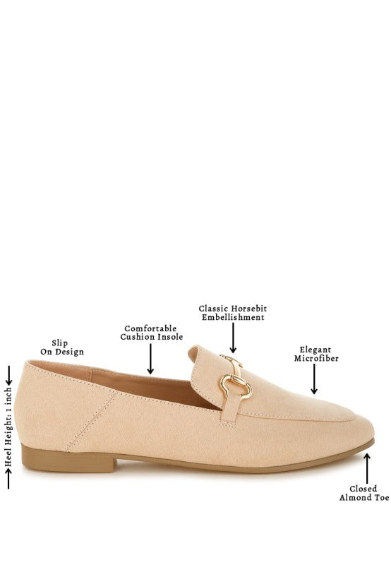 Noltas Horsebit Embellished Flat Loafers - Tigbul's Variety Fashion Shop